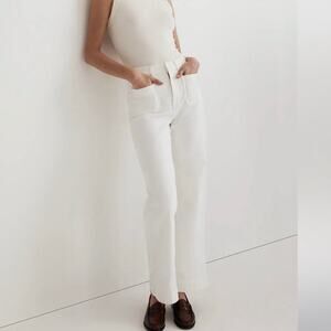 Madewell White High-Rise Wide-Leg Jeans